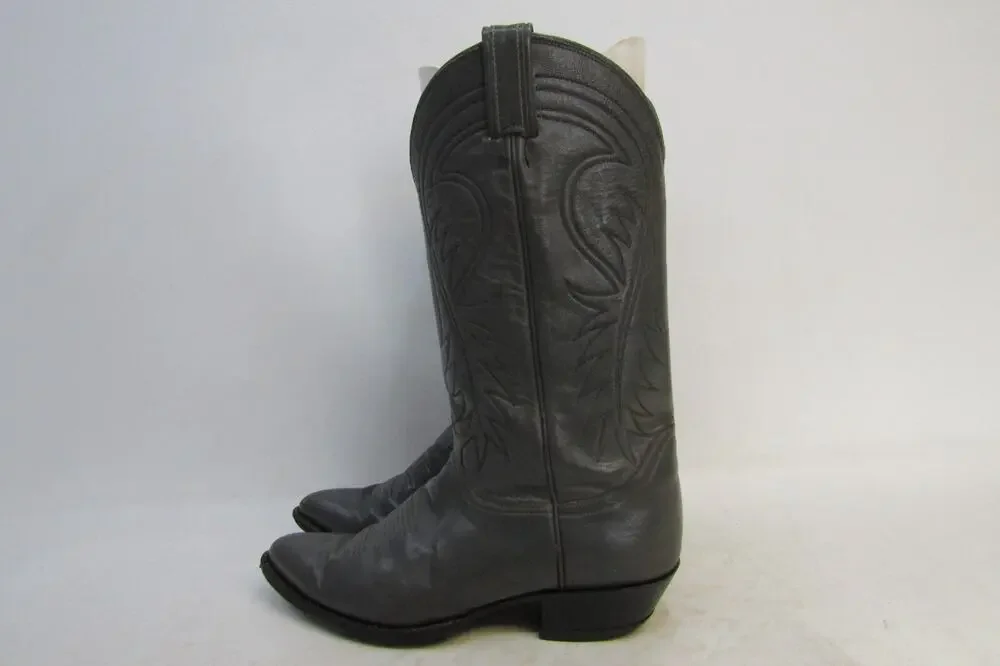 TONY LAMA Gold Label Mens Size 9.5 D Gray Leather Cowboy Western Boots